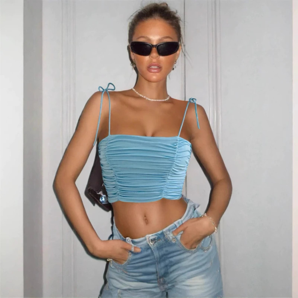 Summer Sexy Lace Up Strappy Crop Top